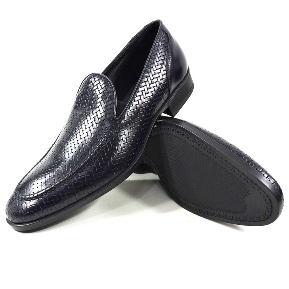 GOODMAN ?? MEN\'S NAVY BLUE LEATHER COMFORT LOAFERS main image 7